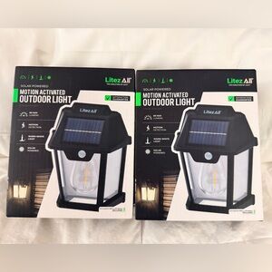 Black Motion Activated Outdoor Lights - set of 2